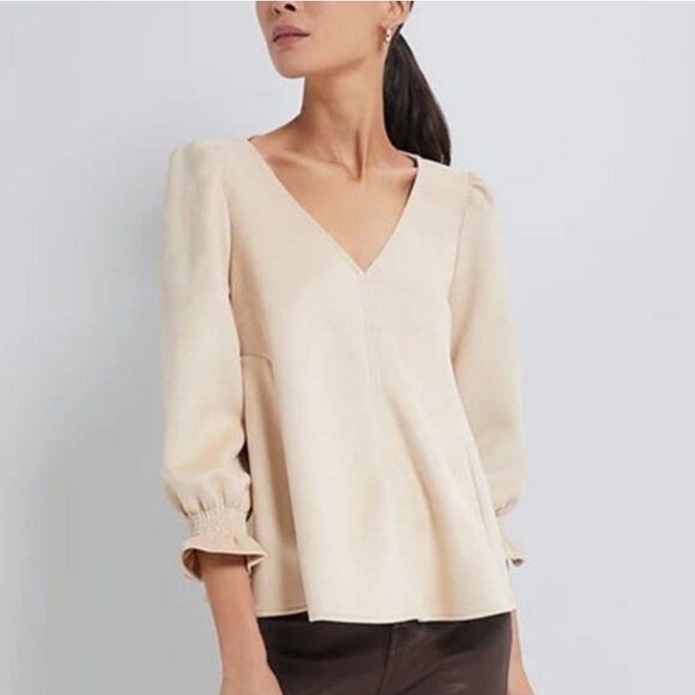 Tuckernuck Bone Suede Easton Blouse M
